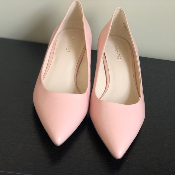 pastel pink kitten heels